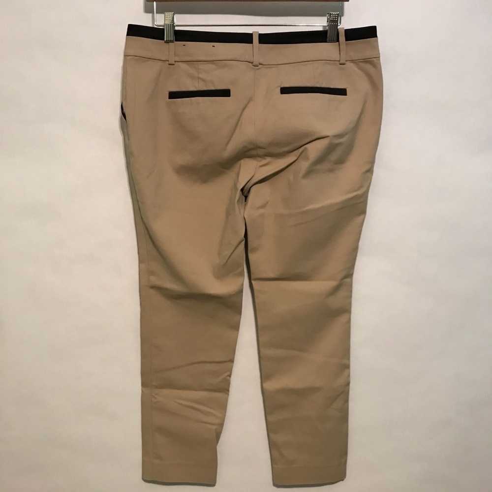 Ann Taylor Tan Skinny Pants with Black Trim - Picture 3 of 5